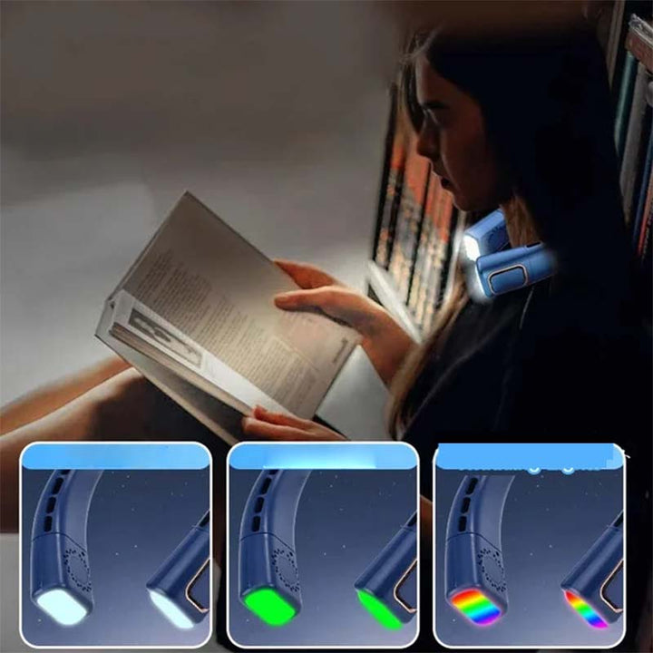 Blade-less hanging neck fan with digital display and light | Stornfield