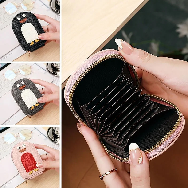 PU wallet for credit card and cute penguins | Stornfield