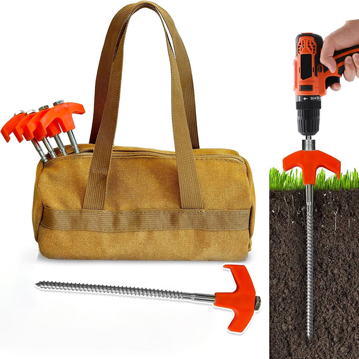 Rotatable tent pegs with thread | Stornfield