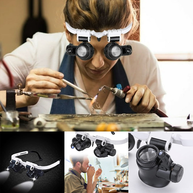 Stornfield | Magnifying glasses with LED lamps for double eyes