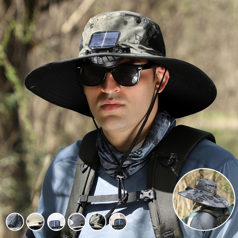 Solar & USB Charging Fan Outdoor Fishing Hat | Stornfield