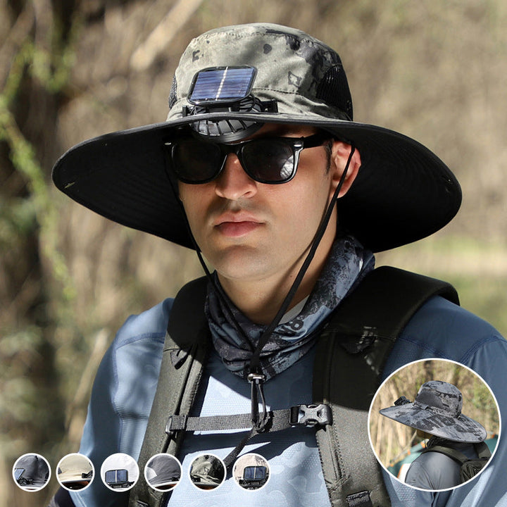Solar & USB Charging Fan Outdoor Fishing Hat | Stornfield