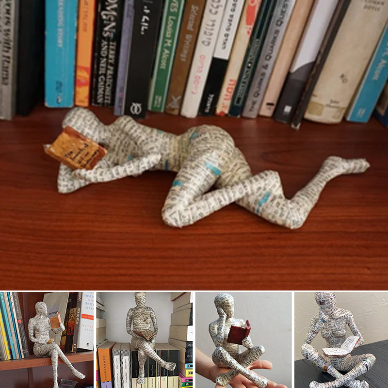 Resin Modern Reading Woman Statue Ornament in The Shape of a Scholar | Stornfield