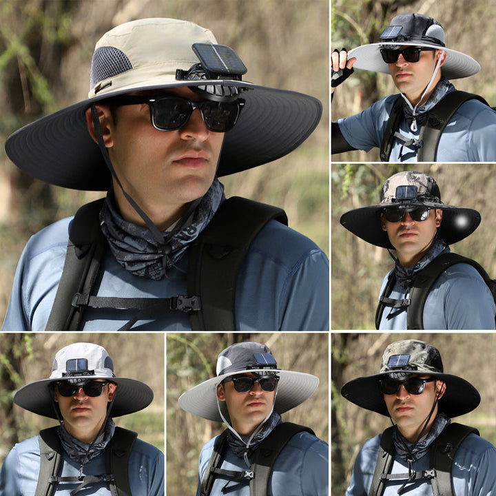 Solar & USB Charging Fan Outdoor Fishing Hat | Stornfield