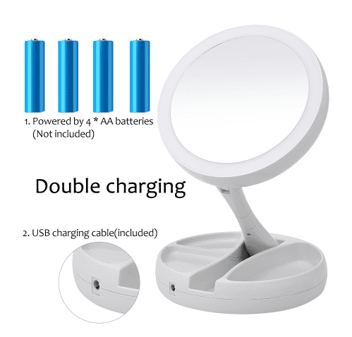 Folding LED Makeup Mirror | Stornfield
