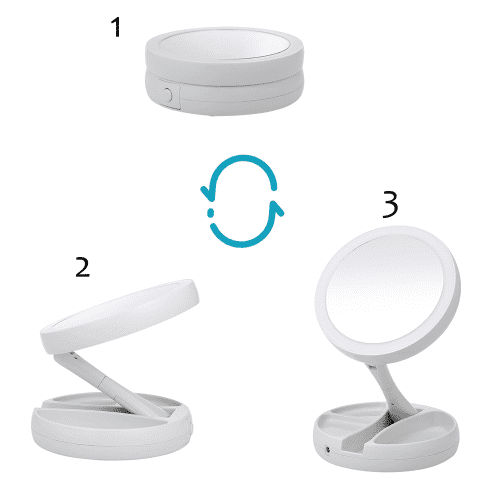 Folding LED Makeup Mirror | Stornfield