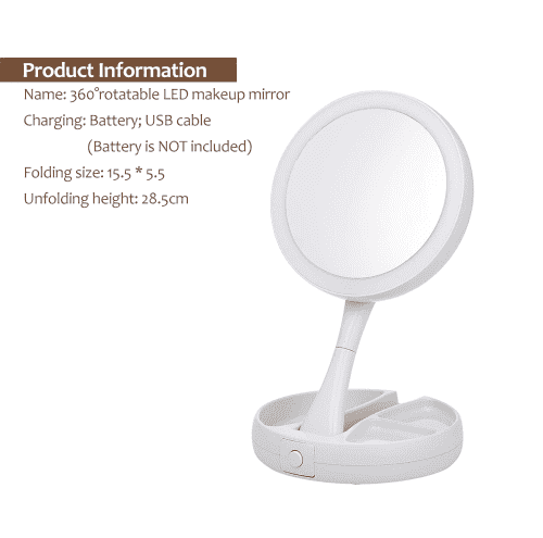Folding LED Makeup Mirror | Stornfield