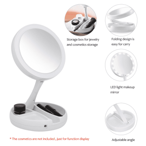Folding LED Makeup Mirror | Stornfield