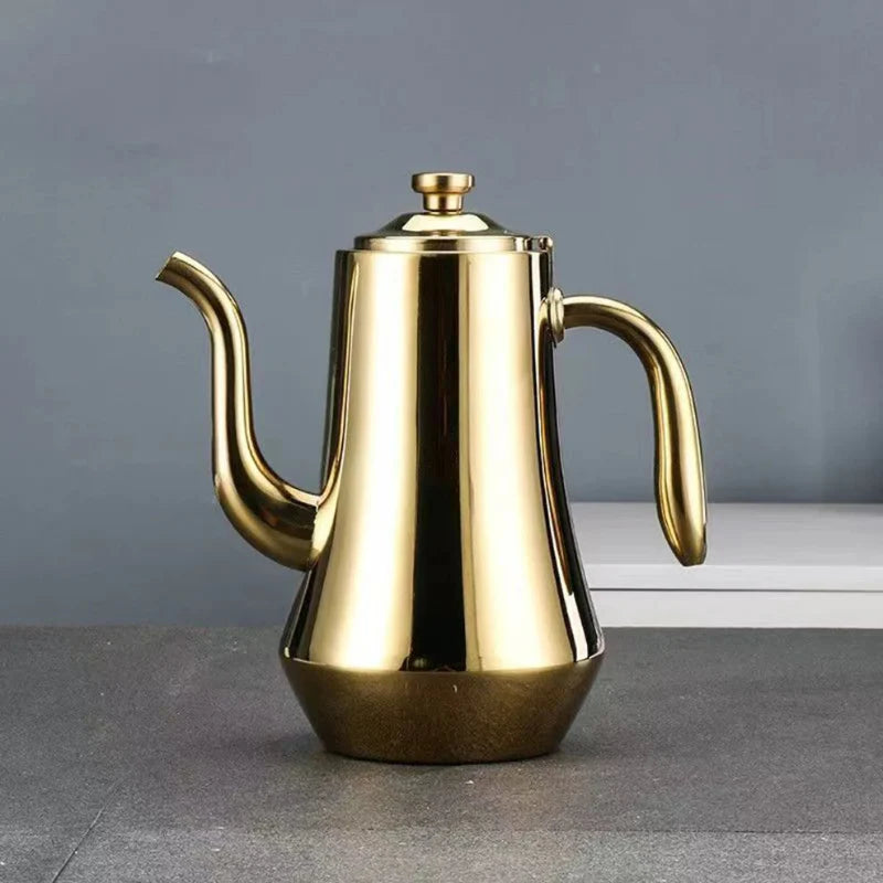 Food-Grade Stainless Steel Tea Kettle Long Mouth Teapot with Strainer | Stornfield