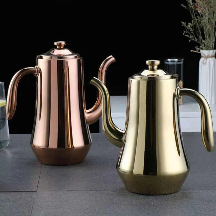 Food-Grade Stainless Steel Tea Kettle Long Mouth Teapot with Strainer | Stornfield