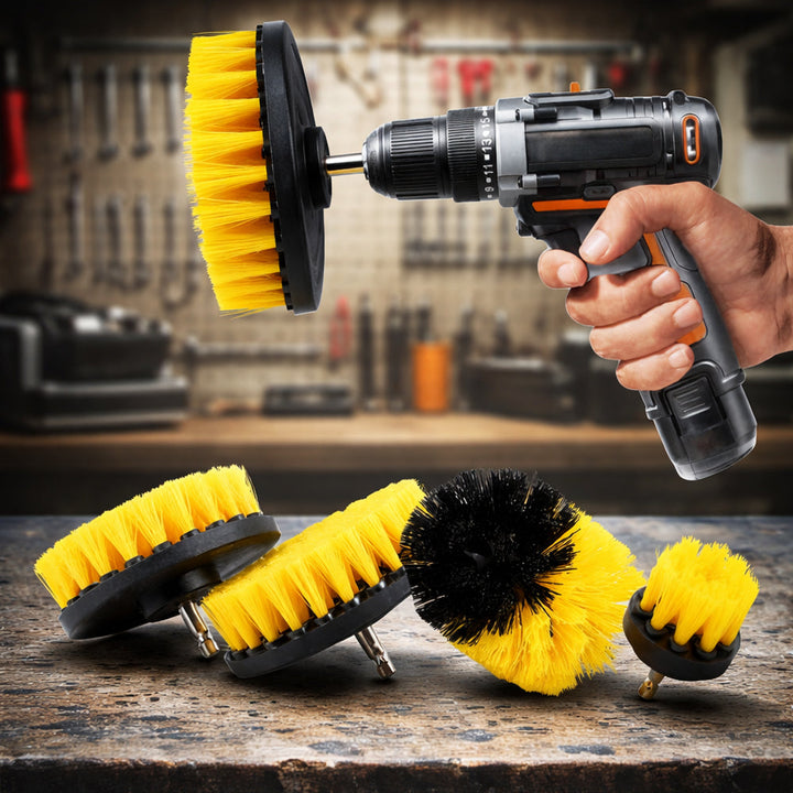 4-in-1 Brush Set for Drill – effective cleaning without effort | Stornfield
