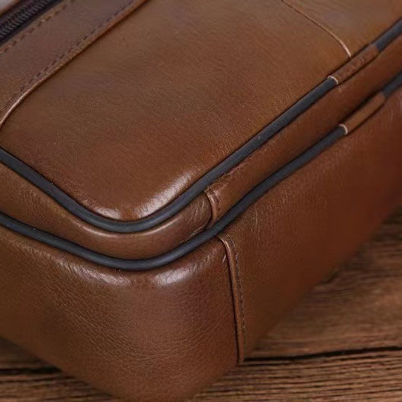 Stornfield | Men’s Leather Shoulder Bag | Genuine Cowhide Crossbody | Adjustable Strap