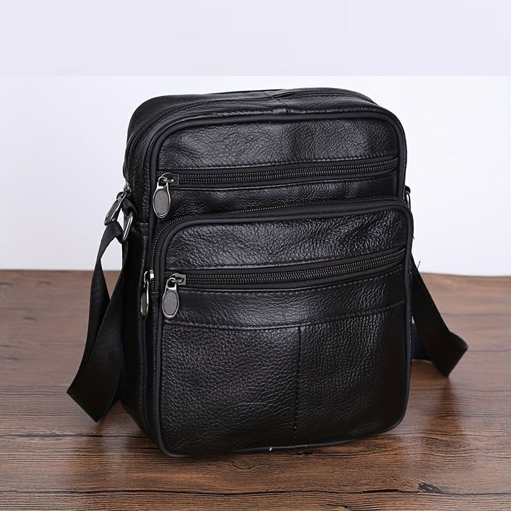Stornfield | Leather Men’s Shoulder Bag – Spacious Cowhide Bag with Adjustable Strap