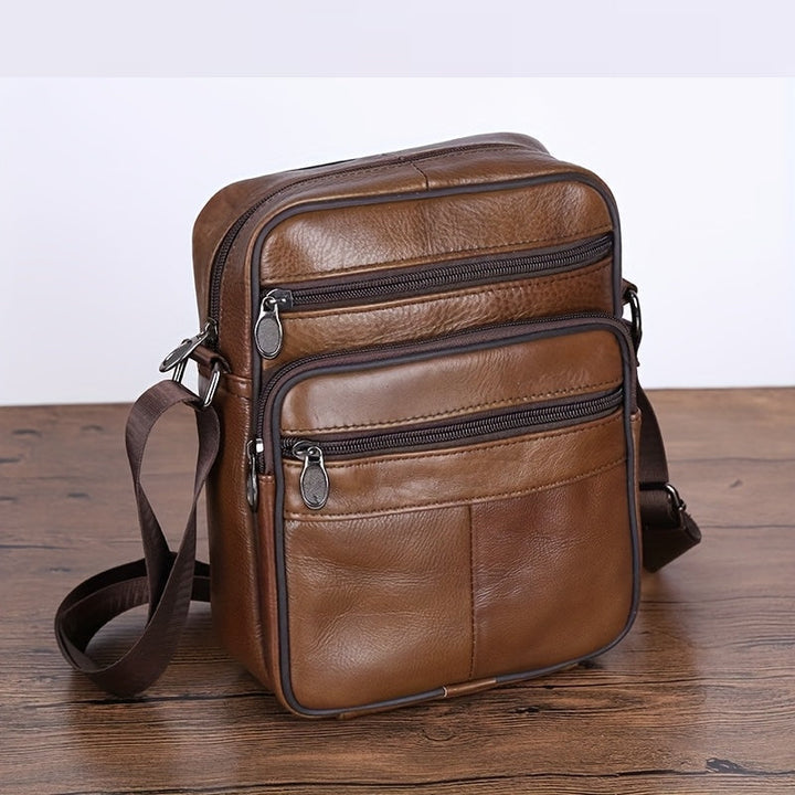 Stornfield | Men’s Leather Shoulder Bag | Genuine Cowhide Crossbody | Adjustable Strap