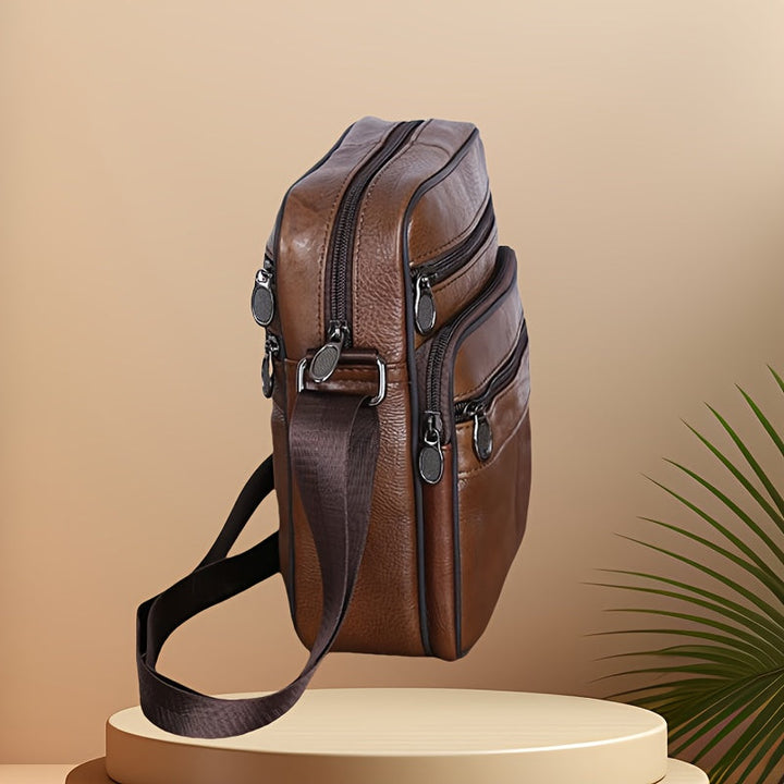 Stornfield | Men’s Leather Shoulder Bag | Genuine Cowhide Crossbody | Adjustable Strap