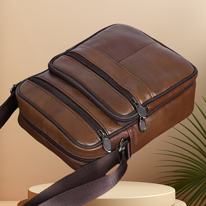 Leather Men's Shoulder Bag – Spacious Cowhide Bag with Adjustable Strap | Stornfield
