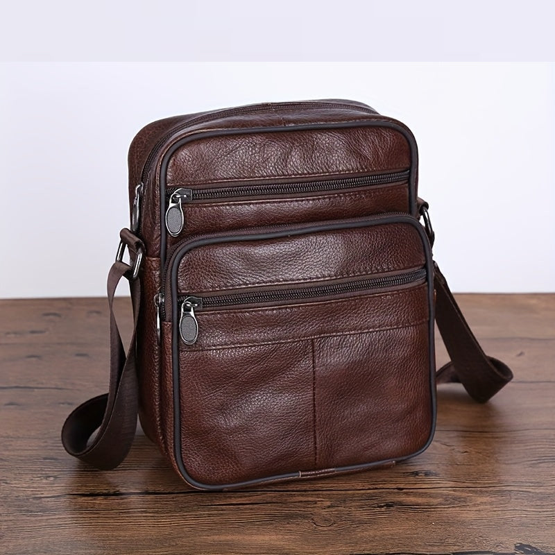 Stornfield | Men’s Leather Shoulder Bag | Genuine Cowhide Crossbody | Adjustable Strap