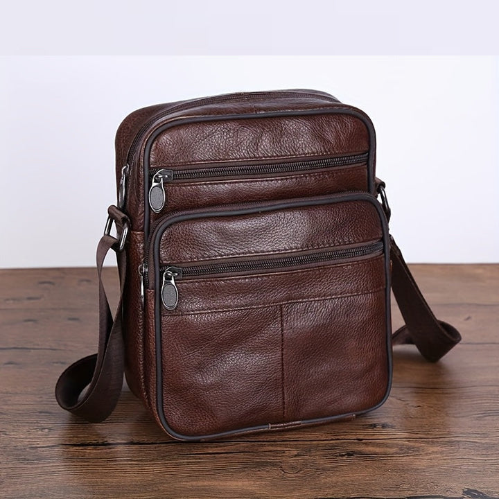 Stornfield | Men’s Leather Shoulder Bag | Genuine Cowhide Crossbody | Adjustable Strap