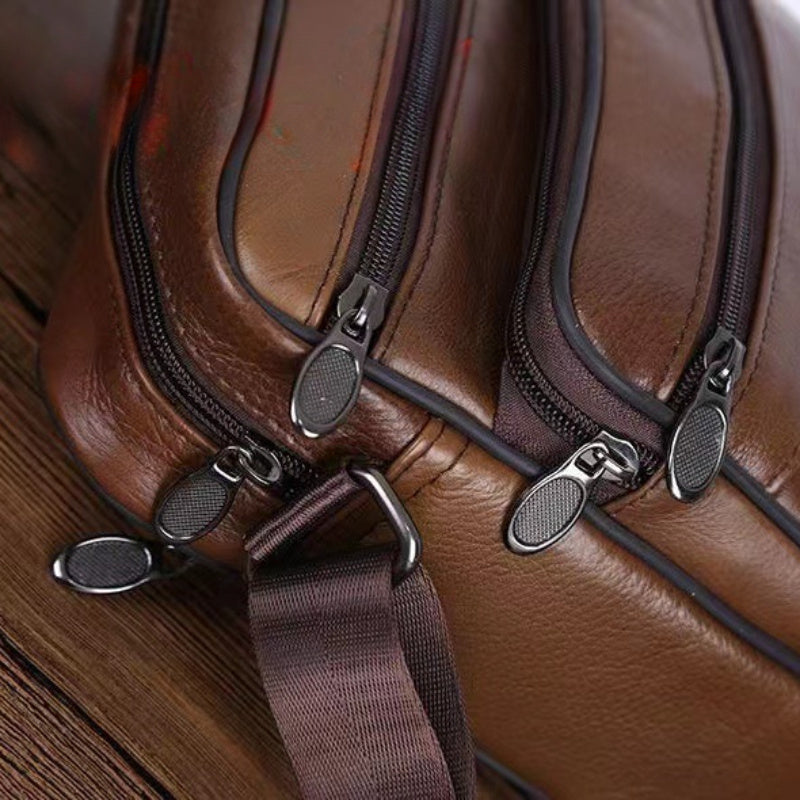 Leather Men's Shoulder Bag – Spacious Cowhide Bag with Adjustable Strap | Stornfield