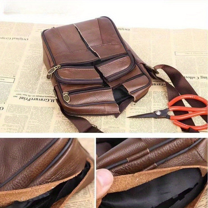 Leather Men's Shoulder Bag – Spacious Cowhide Bag with Adjustable Strap | Stornfield