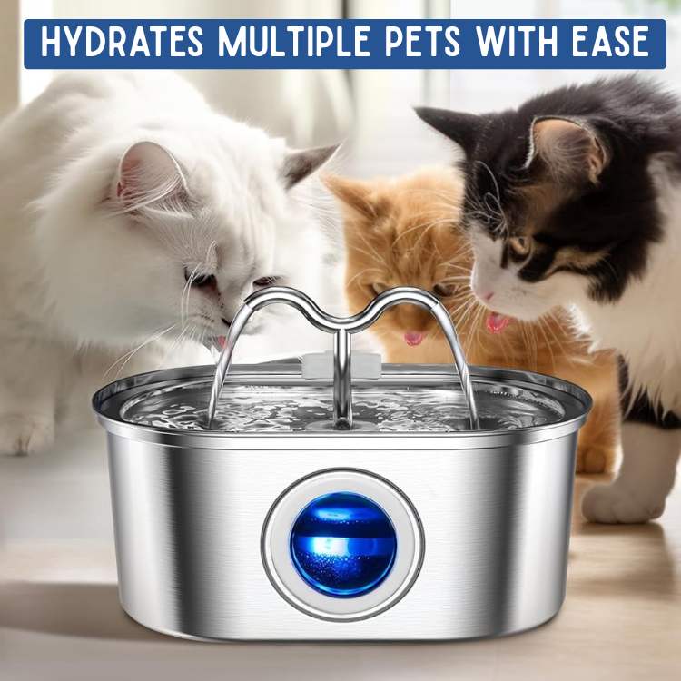 Cats Water Fountain made of Stainless Steel – Quiet, Hygienic and BPA-free – 2L Capacity | Stornfield