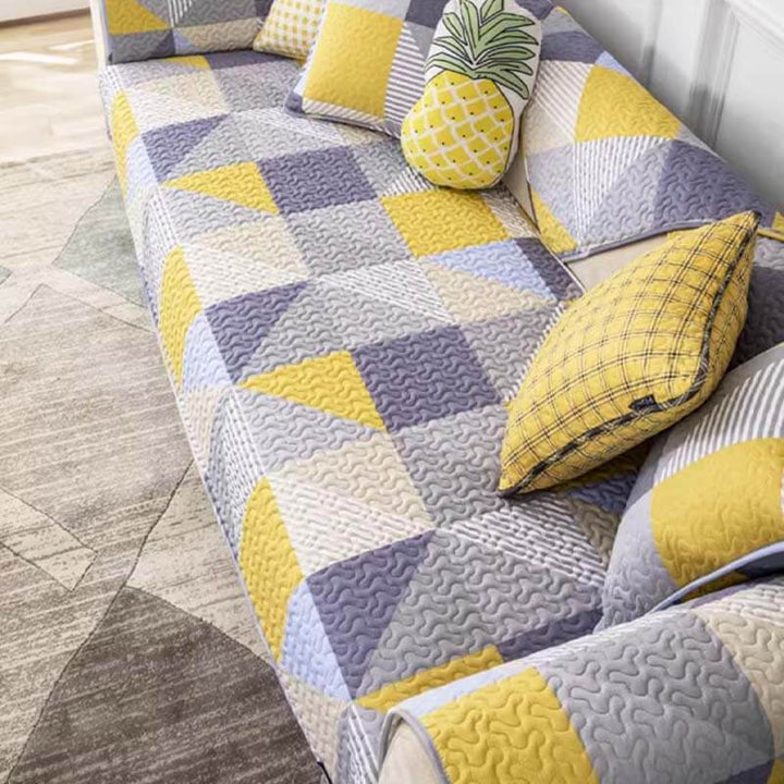 Artistic Geometric Pattern Washable Cotton Couch Cover | Stornfield