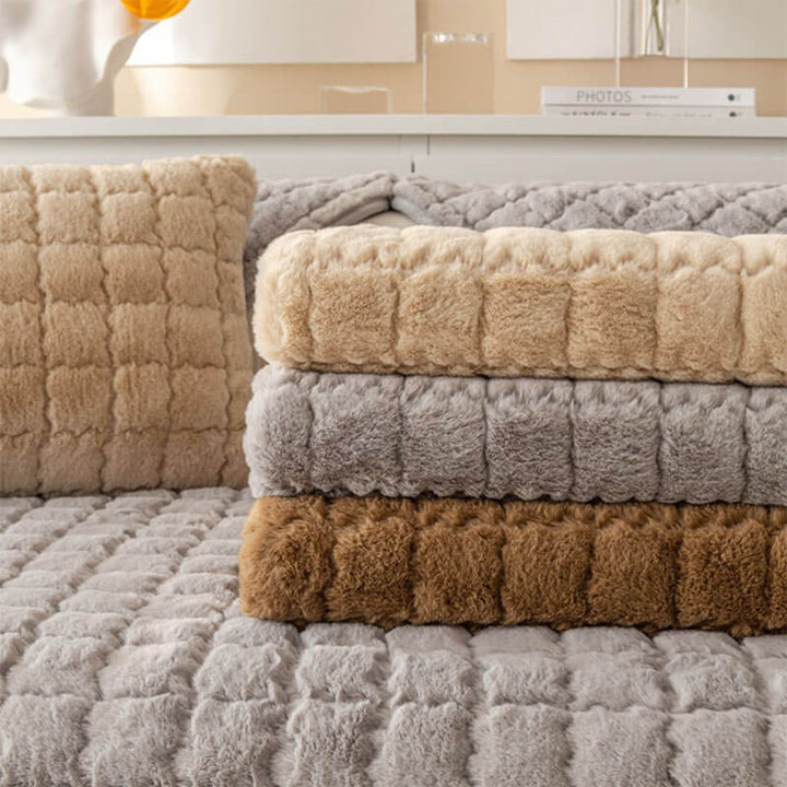 Biscuit Plush Soft Non-Slip Couch Cover with Anti-Slip Design | Stornfield