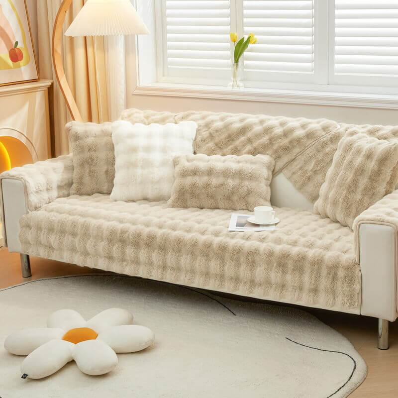 Cozy Plush Solid Colour Non-slip Couch Cover for Comfort | Stornfield