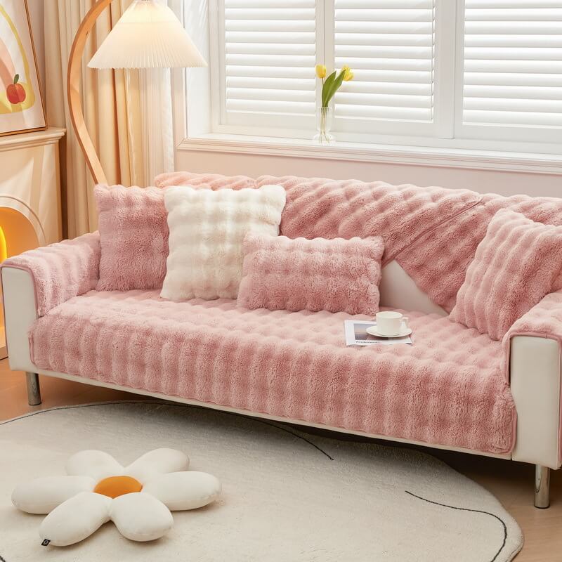 Cozy Plush Solid Colour Non-slip Couch Cover for Comfort | Stornfield