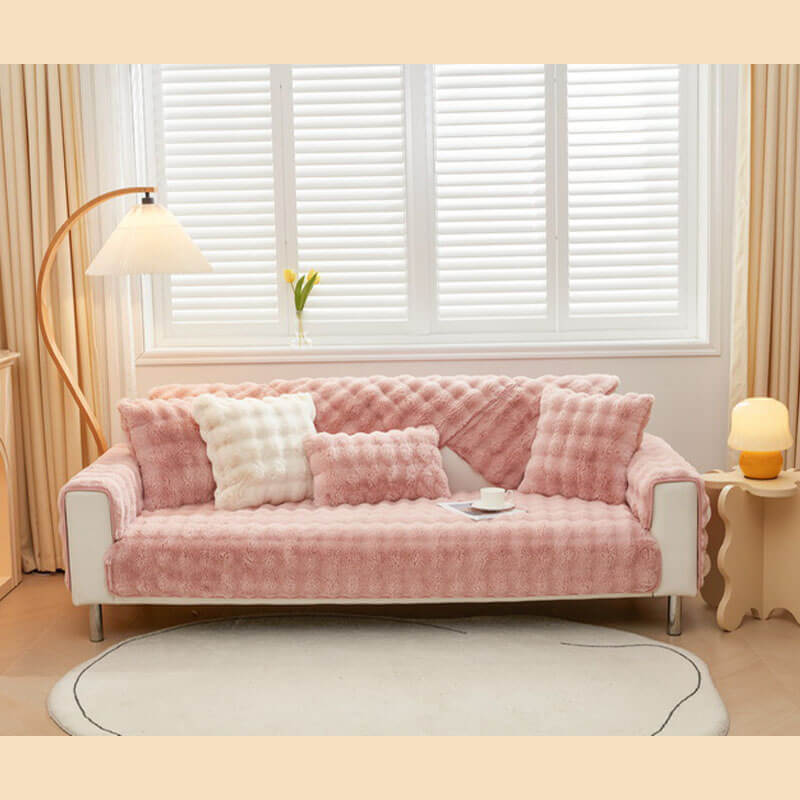 Cozy Plush Solid Colour Non-slip Couch Cover for Comfort | Stornfield