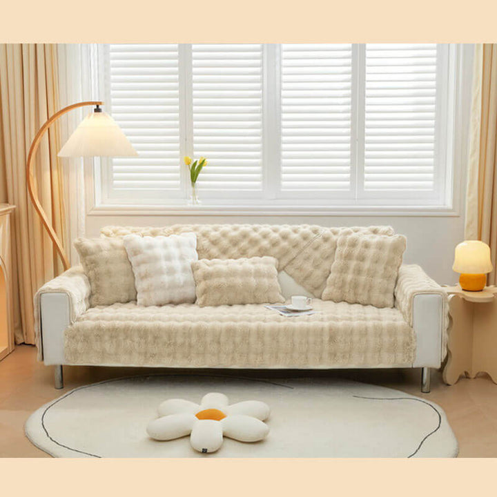 Cozy Plush Solid Colour Non-slip Couch Cover for Comfort | Stornfield