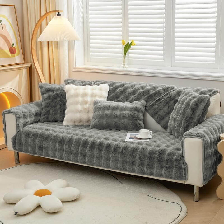 Cozy Plush Solid Colour Non-slip Couch Cover for Comfort | Stornfield