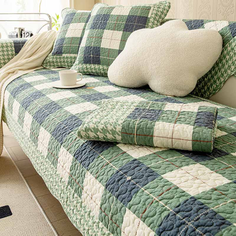 Cotton Plaid Anti-scratch Couch Cover for Pet Protection | Stornfield