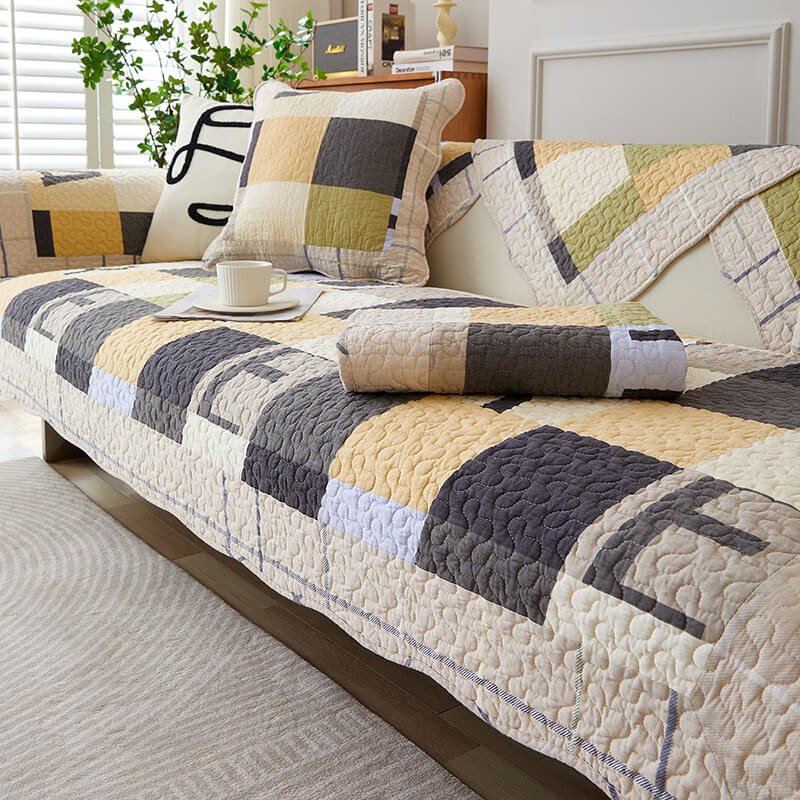 Cotton Plaid Anti-scratch Couch Cover for Pet Protection | Stornfield