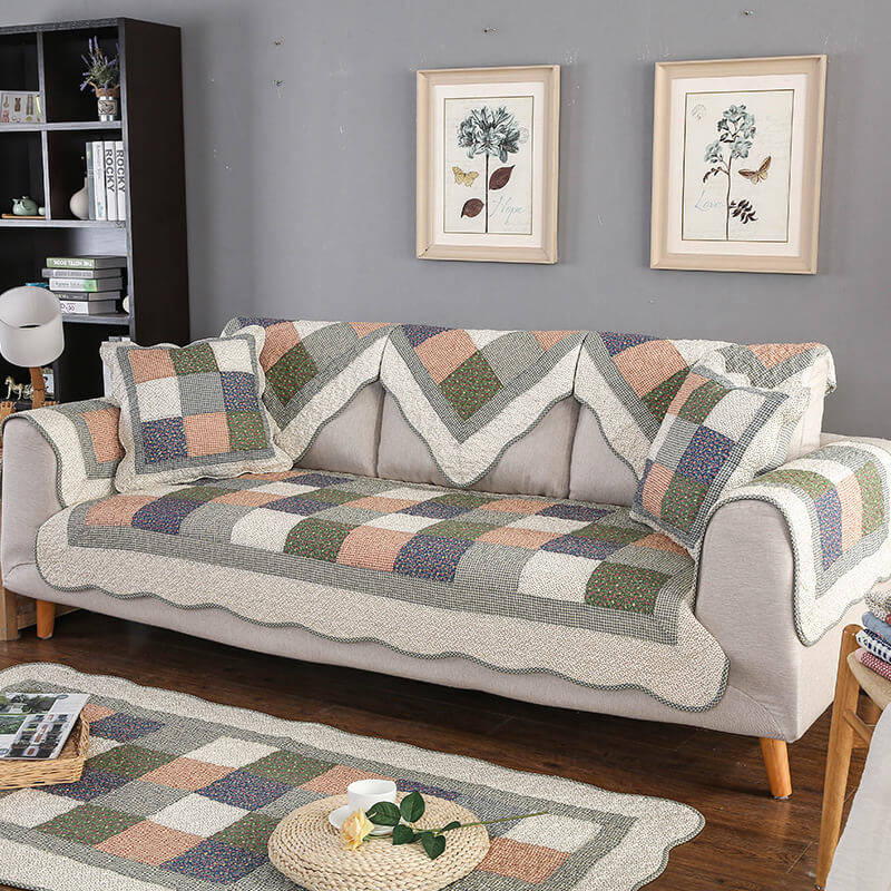 Cotton Quilted Washable Non-slip Couch Cover with Comfort | Stornfield