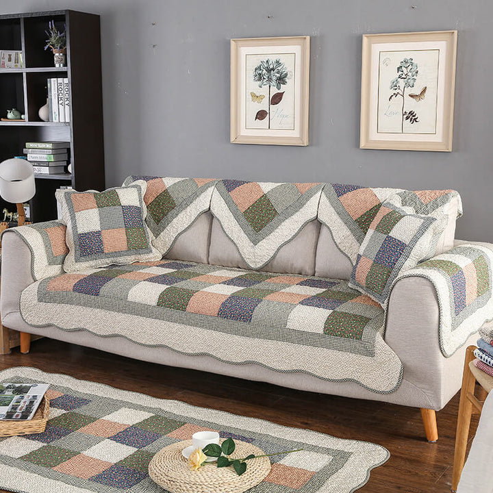 Cotton Quilted Washable Non-slip Couch Cover with Comfort | Stornfield