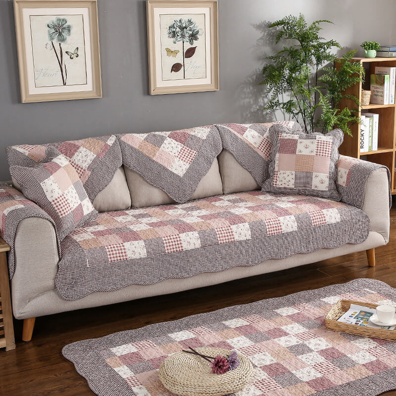 Cotton Quilted Washable Non-slip Couch Cover with Comfort | Stornfield