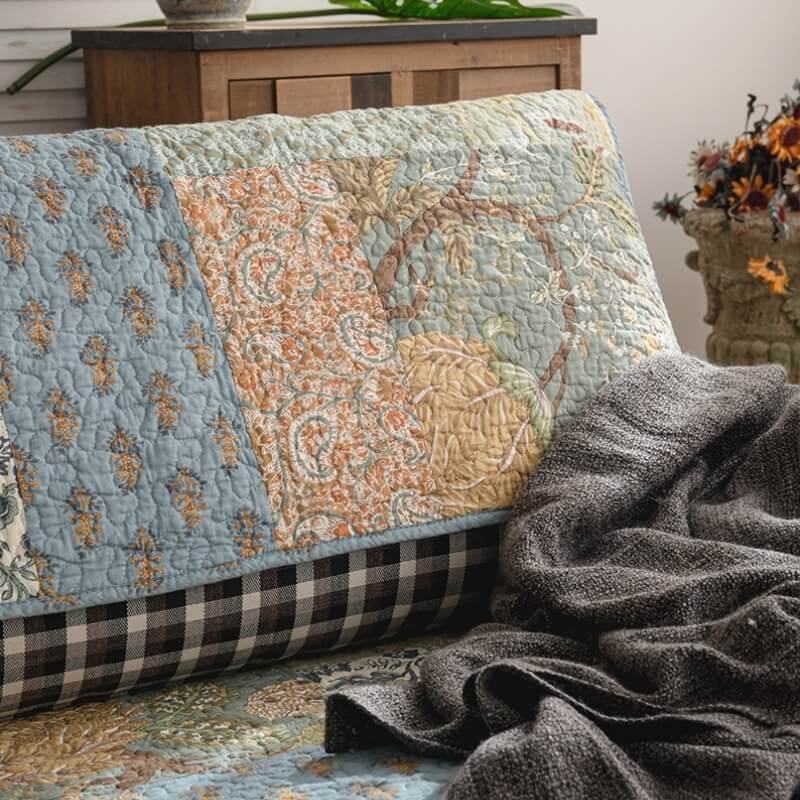 European Floral Cotton Couch Cover Sofa Protective Non-slip | Stornfield