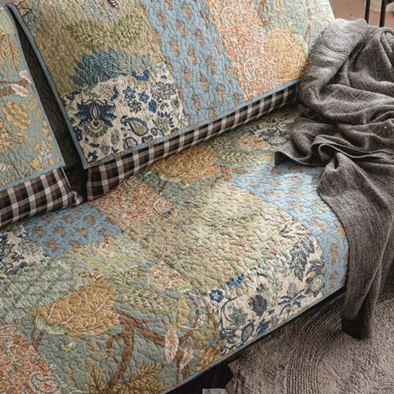 European Floral Cotton Couch Cover Sofa Protective Non-slip | Stornfield