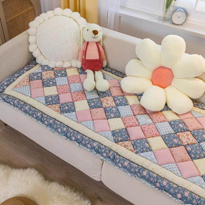 Floral Handmade Pure Cotton Protective Couch Cover, Non-Slip | Stornfield