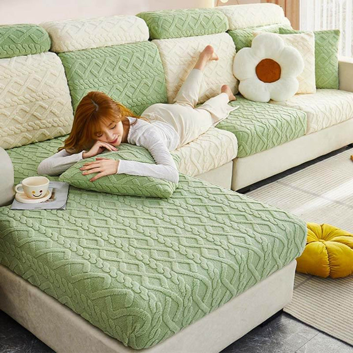 Full Wrap Soft Fleece Stretch Couch Cover for All Seasons | Stornfield