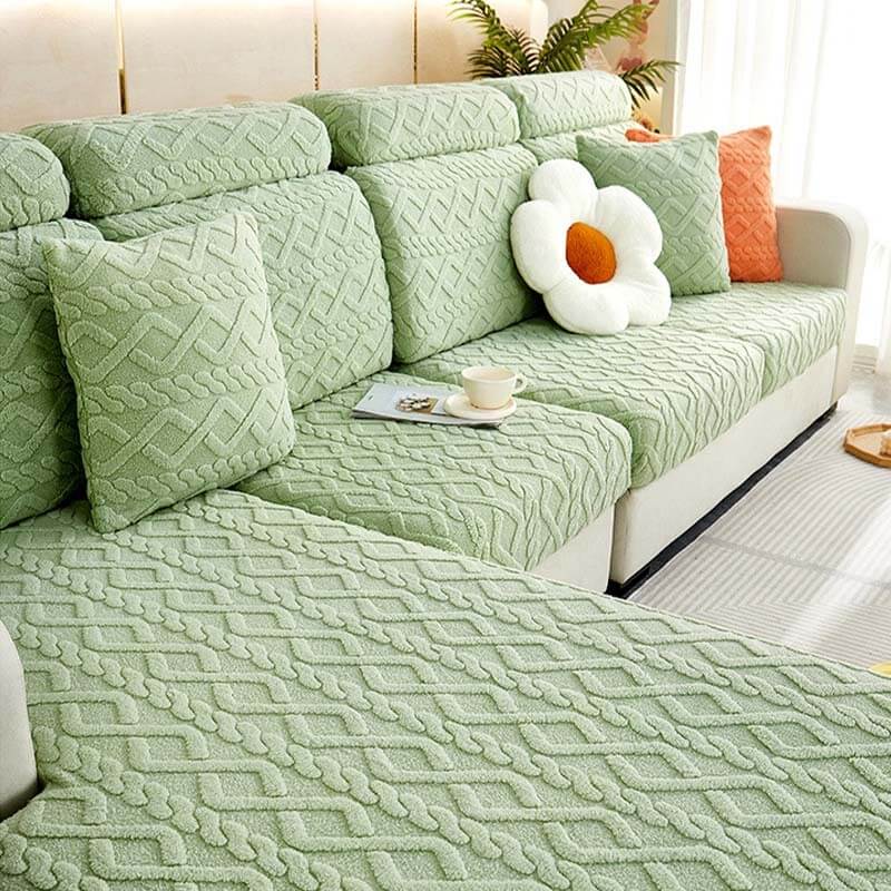 Full Wrap Soft Fleece Stretch Couch Cover for All Seasons | Stornfield