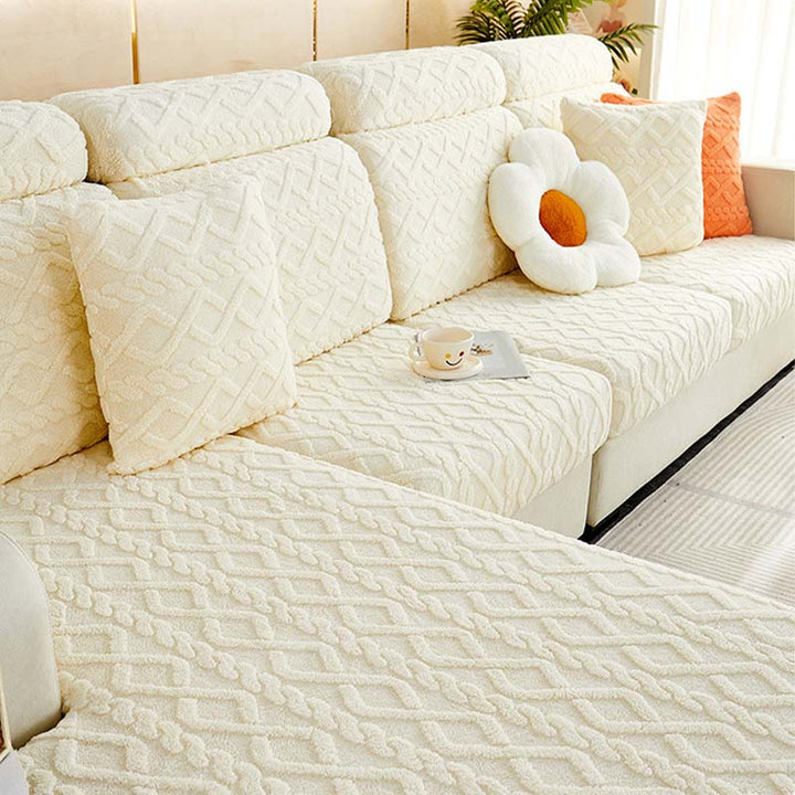 Full Wrap Soft Fleece Stretch Couch Cover for All Seasons | Stornfield