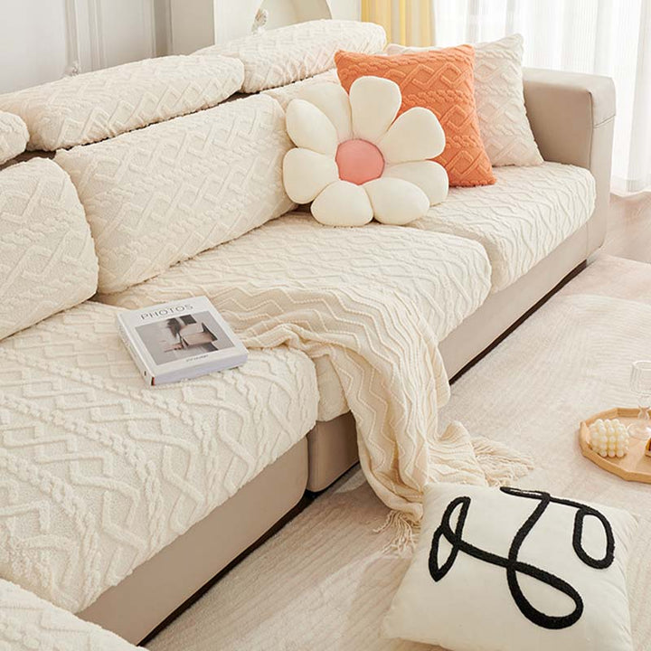 Full Wrap Soft Fleece Stretch Couch Cover for All Seasons | Stornfield