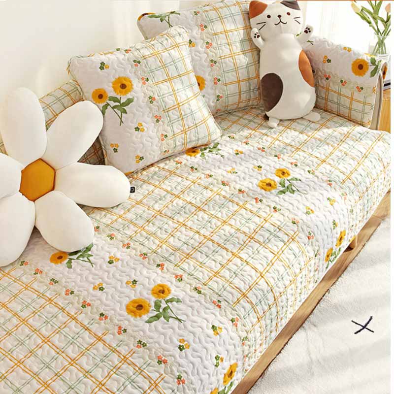 Printed Pure Cotton Anti-scratch Furniture Protector Couch Cover | Stornfield