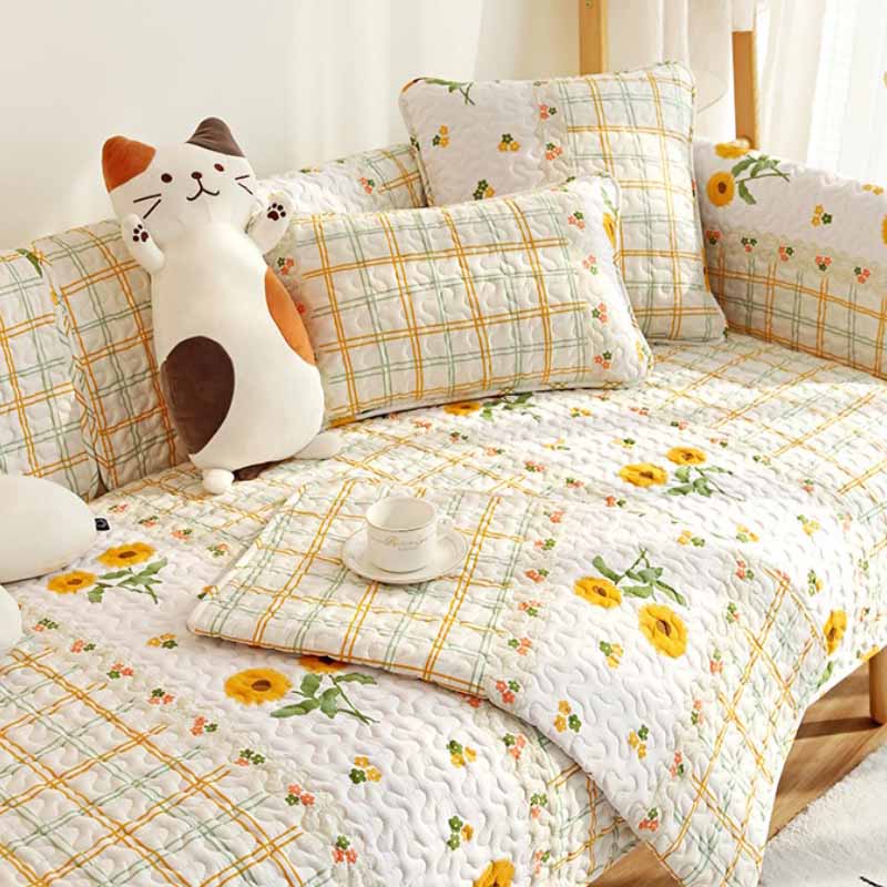 Printed Pure Cotton Anti-scratch Furniture Protector Couch Cover | Stornfield