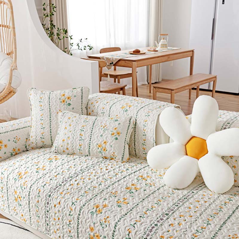 Printed Pure Cotton Anti-scratch Furniture Protector Couch Cover | Stornfield