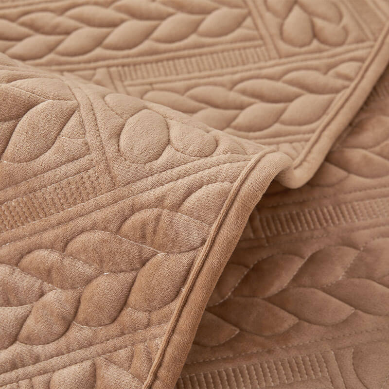 Warm Crystal Velvet Wheat Embroidery Non-Slip Couch Cover | Stornfield