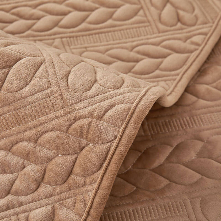 Warm Crystal Velvet Wheat Embroidery Non-Slip Couch Cover | Stornfield