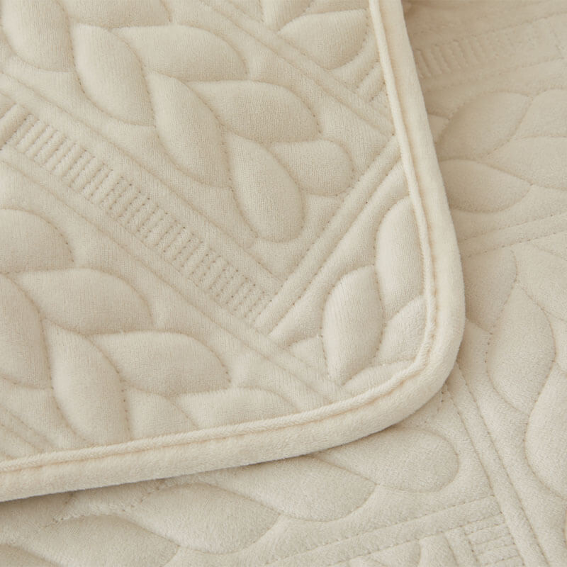 Warm Crystal Velvet Wheat Embroidery Non-Slip Couch Cover | Stornfield